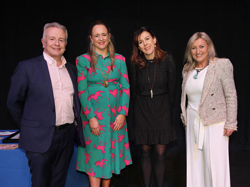 Lord Mayor of Belfast with staff from Youth Lyric