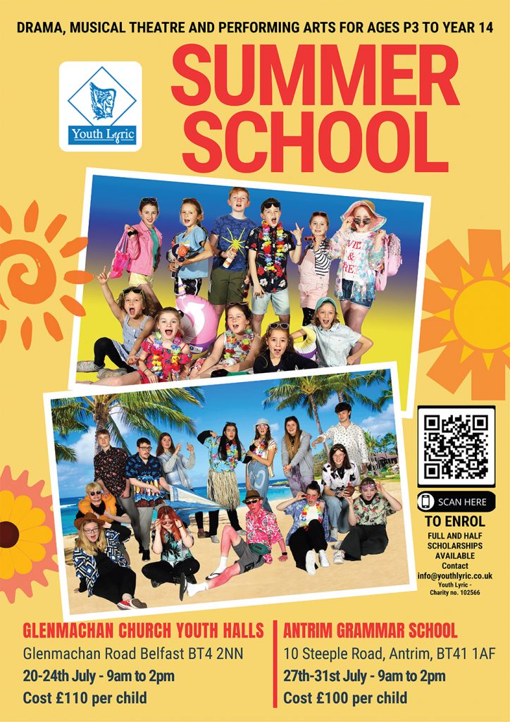 Check out our Summer School for 2026 in Belfast and Antrim! Make sure you are signed up for some drama, acting and lots of fun!